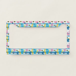 Retro Nautical Watercolor Pattern (2) License Plate Frame