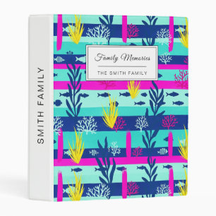 Retro Nautical Watercolor Pattern (5) Mini Binder
