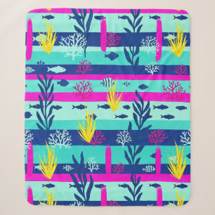 Retro Nautical Watercolor Pattern (5) Sherpa Blanket