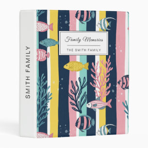 Retro Nautical Watercolor Pattern (7) Mini Binder