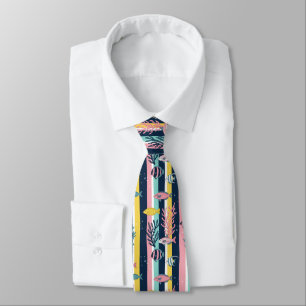 Retro Nautical Watercolor Pattern (7) Neck Tie