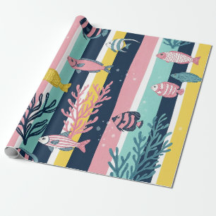 Retro Nautical Watercolor Pattern (7) Wrapping Paper