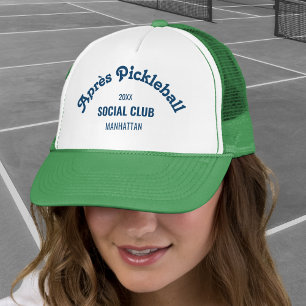 Retro Navy Après Pickle Ball Social Club Green Trucker Hat