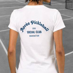 Retro Navy Après Pickle Ball Social Club White T-Shirt