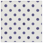 Retro navy blue white polka dots pattern fabric