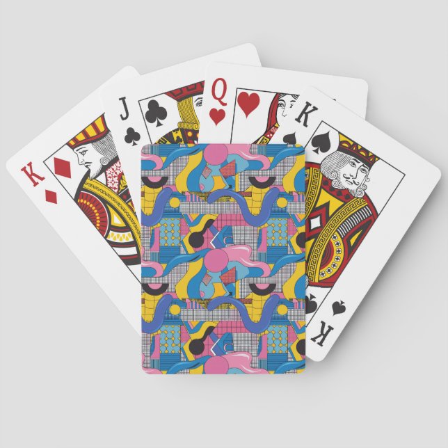 Retro Neo-Pop Abstract Geometric Playing Cards (Back)