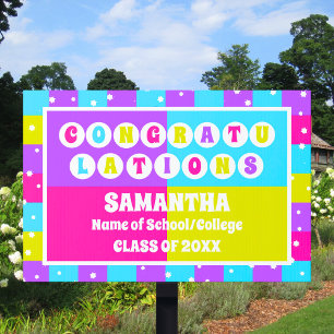 Retro Neon 2026 Congratulations Graduate  Sign
