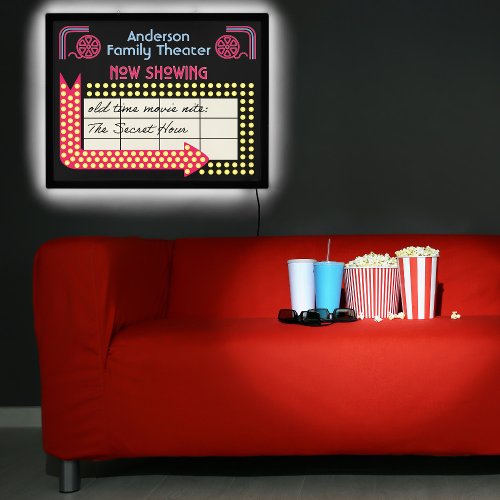 Retro Neon and Lights Style Home Theater Marquee LED Sign