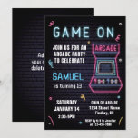 Retro Neon Arcade Game Birthday Party, Any Age Invitation