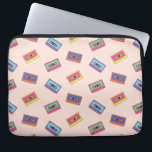 Retro Neon Audio Cassette Tape Pattern Laptop Sleeve<br><div class="desc">Check out this design featuring a neon audio cassette pattern.</div>