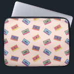 Retro Neon Audio Cassette Tape Pattern Laptop Sleeve<br><div class="desc">Check out this design featuring a neon audio cassette pattern.</div>