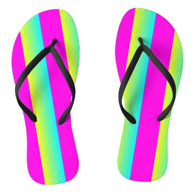 Retro Neon Blend Flip Flops (Footbed)