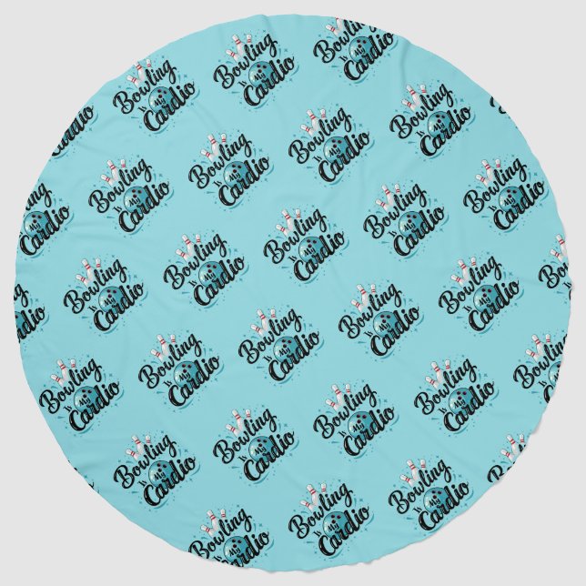  Retro Neon "Bowling Is My Cardio" Funny Bowling Beach Towel (Front)