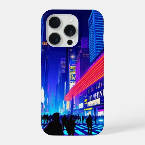 Retro Neon Cityscape Pop Art iPhone Case