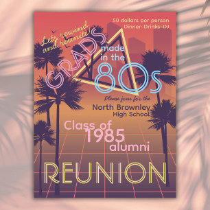 Retro Neon Colored Class Reunion Invitation