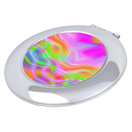 Retro neon colorful party vibe compact mirror