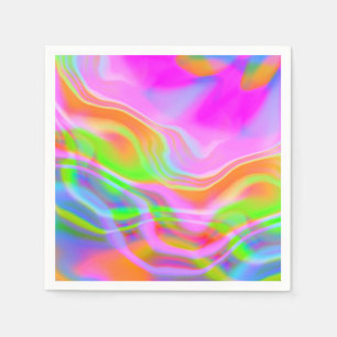 Retro neon colorful party vibe napkins