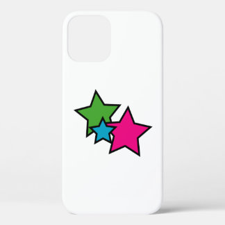 Retro Neon Colorful Stars Geometric iPhone 12 Case