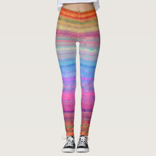 Retro Neon Colors Pattern Leggings