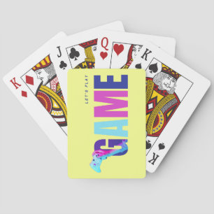 Retro Neon Cyberpunk Synthwave Gamer Yellow Deck Poker Cards
