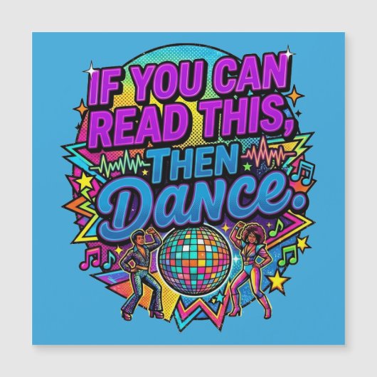 Retro Neon Disco Ball Dance Party Graphic Design (Front)