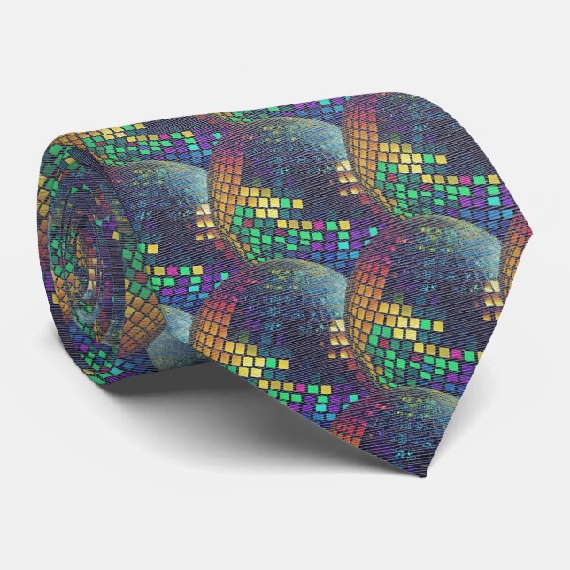 Retro Neon - Disco Geode  Neck Tie (Rolled)