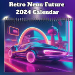 Retro Neon Future 2024 Calendar<br><div class="desc">Introducing the Retro Futurism Neon Calendar! Get ready to be transported to a world where the future is bright, bold, and full of neon colors. This calendar is perfect for anyone who loves the retro futuristic aesthetic, with its sleek lines, bold typography, and vibrant colors. Each month features a unique...</div>