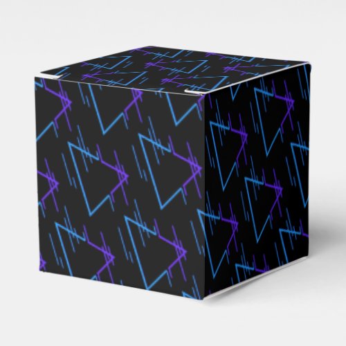 Retro Neon Geometric Pattern 2 Cube Favor Boxes