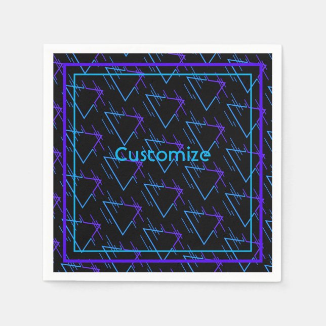 Retro Neon Geometric Pattern 2  Napkins (Front)