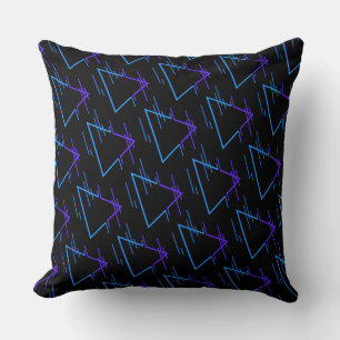 Retro Neon Geometric Pattern 2 Throw Pillow