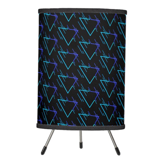 Retro Neon Geometric Pattern 3 Tripod Lamp (Front)