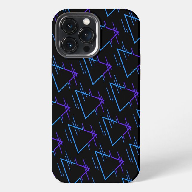 Retro Neon Geometric Pattern Iphone Case (Back)