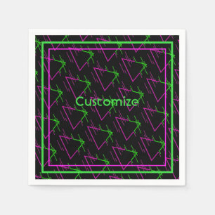 Retro Neon Geometric Pattern Napkins