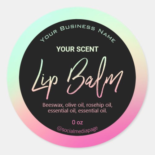 Retro Neon Lip Balm Labels