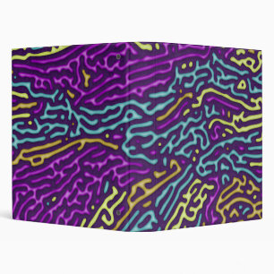 Retro Neon Maze Pattern – Arcade Aesthetic 3 Ring Binder