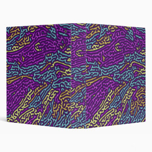 Retro Neon Maze Pattern – Arcade Aesthetic 3 Ring Binder