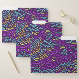 Retro Neon Maze Pattern – Arcade Aesthetic File Folder