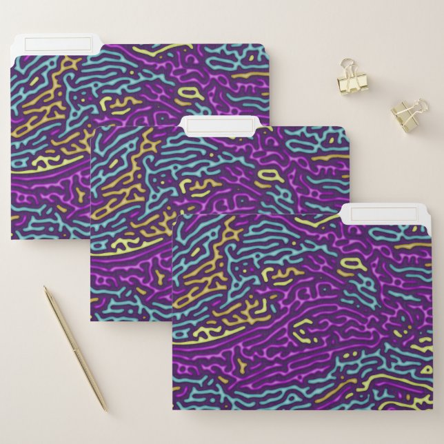 Retro Neon Maze Pattern – Arcade Aesthetic File Folder (Set)