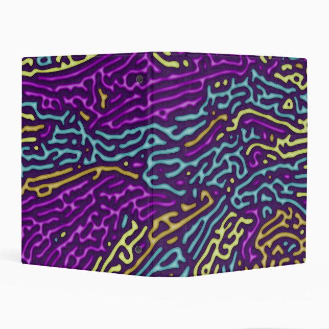 Retro Neon Maze Pattern – Arcade Aesthetic Mini Binder (Background)
