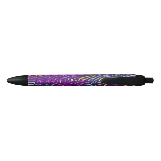 Retro Neon Maze Pattern – Arcade Aesthetic Pen (Back)