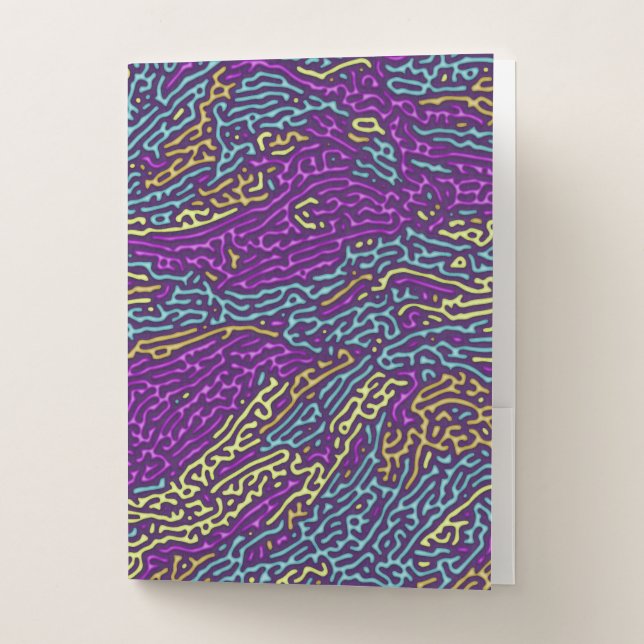 Retro Neon Maze Pattern – Arcade Aesthetic Pocket Folder (Front)