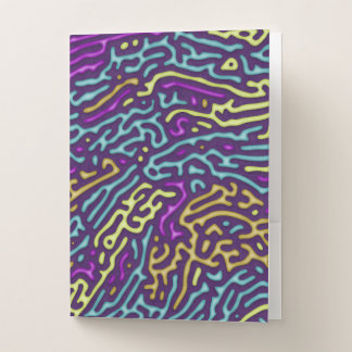 Retro Neon Maze Pattern – Arcade Aesthetic Pocket Folder