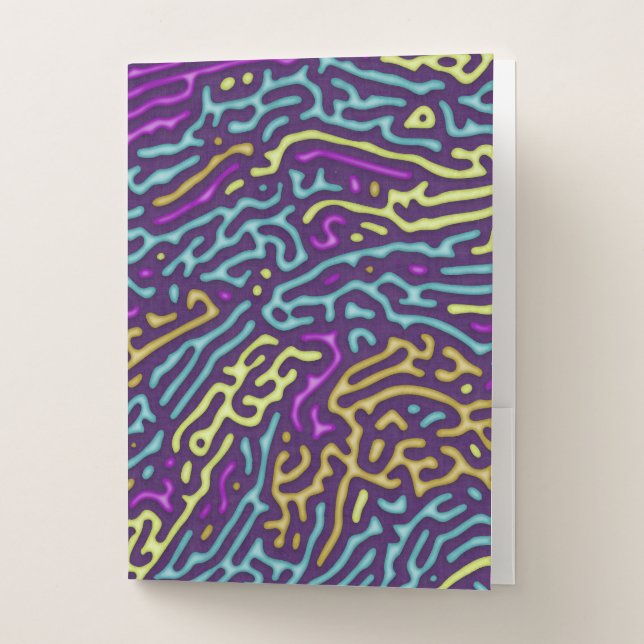 Retro Neon Maze Pattern – Arcade Aesthetic Pocket Folder (Front)