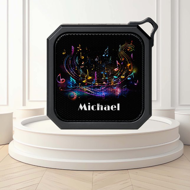 Retro Neon Music Notes Monogram Bluetooth Speaker (Creator Uploaded)
