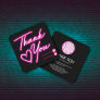 Retro Neon Pink Lights Customer Thank You Square B Square Business Card