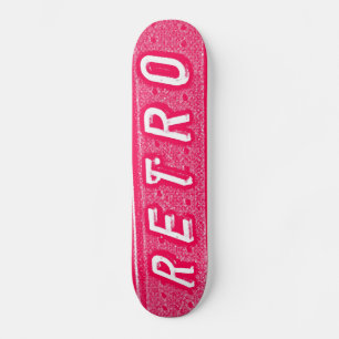 Retro - Neon Red and White Skateboard Deck