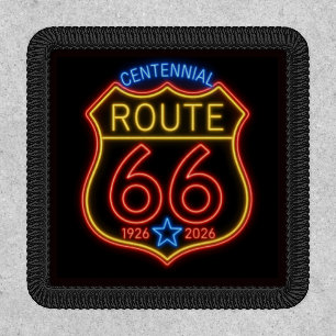 Retro Neon Route 66 Centennial 100th Anniversary  Patch