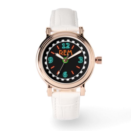 Retro Neon Sign _ Orange Turquoise _ Personalized Watch