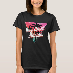 Retro Neon Sunset Palm Trees Key West Florida T-Shirt