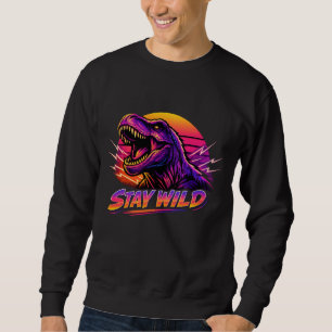 Retro Neon T-Rex Roar Sweatshirt